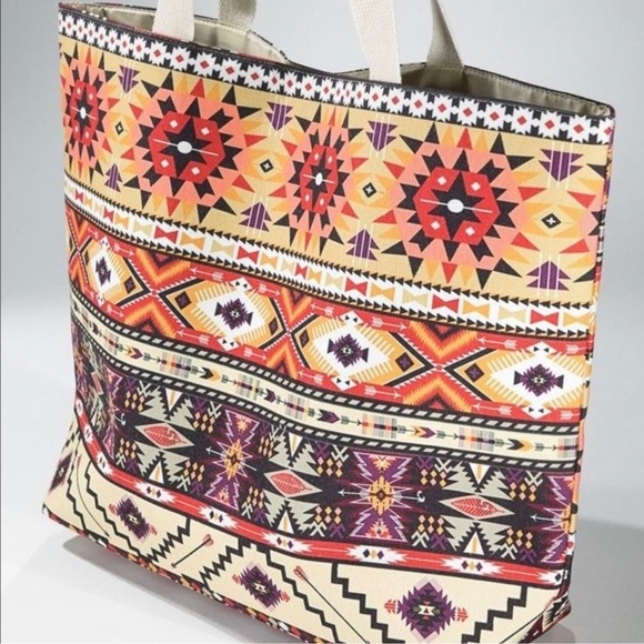 New! Sale 🎉 Aztec Print Handemade Canvas Heavy Duty Bag Tote - Picture 6 of 6